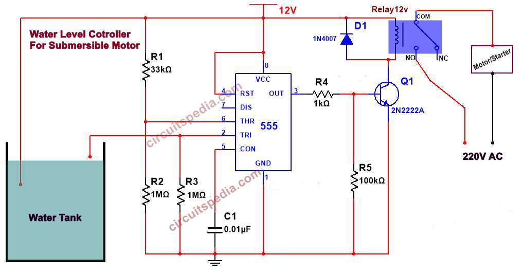 automatic on off switch for water pump circuit diagram