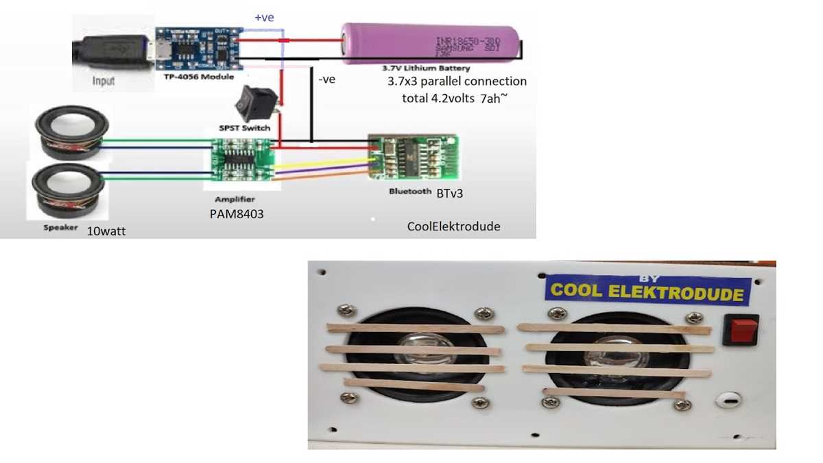 bluetooth speaker charging circuit diagram