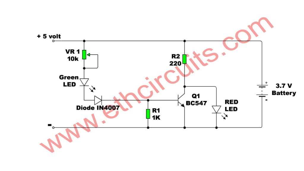 battery charge indicator circuit diagram