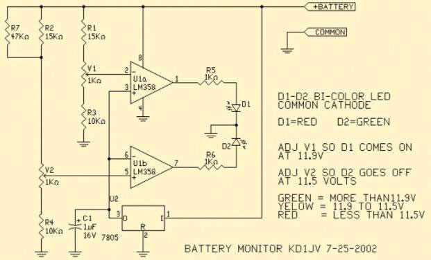 battery charge indicator circuit diagram