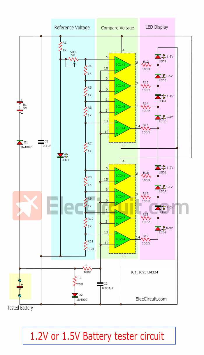 battery tester schematic diagram