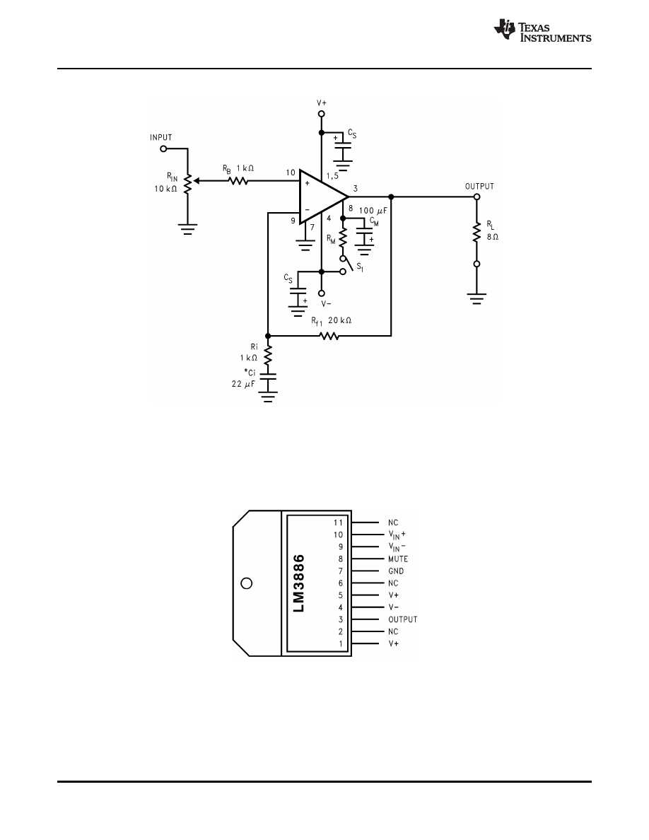 lm3886 amplifier circuit diagram