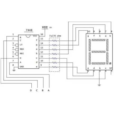 bcd to 7 segment circuit diagram