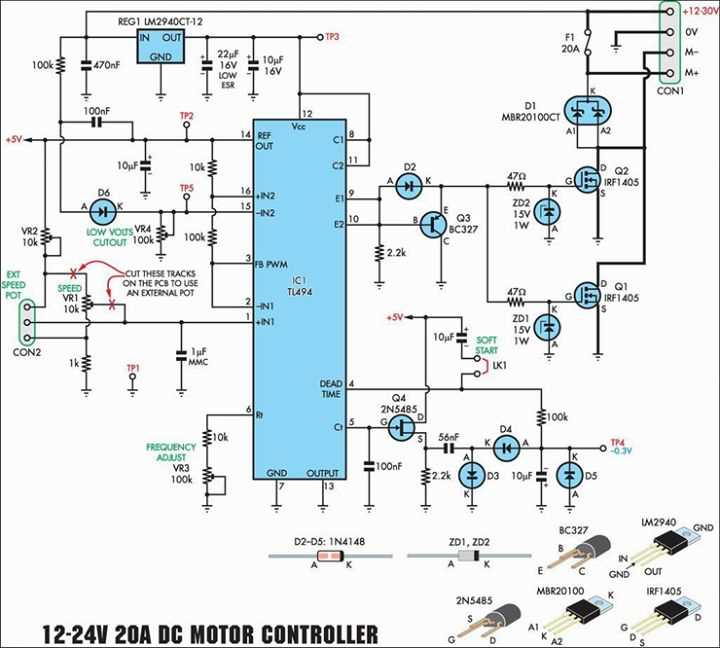 bidirectional dc motor speed controller circuit diagram
