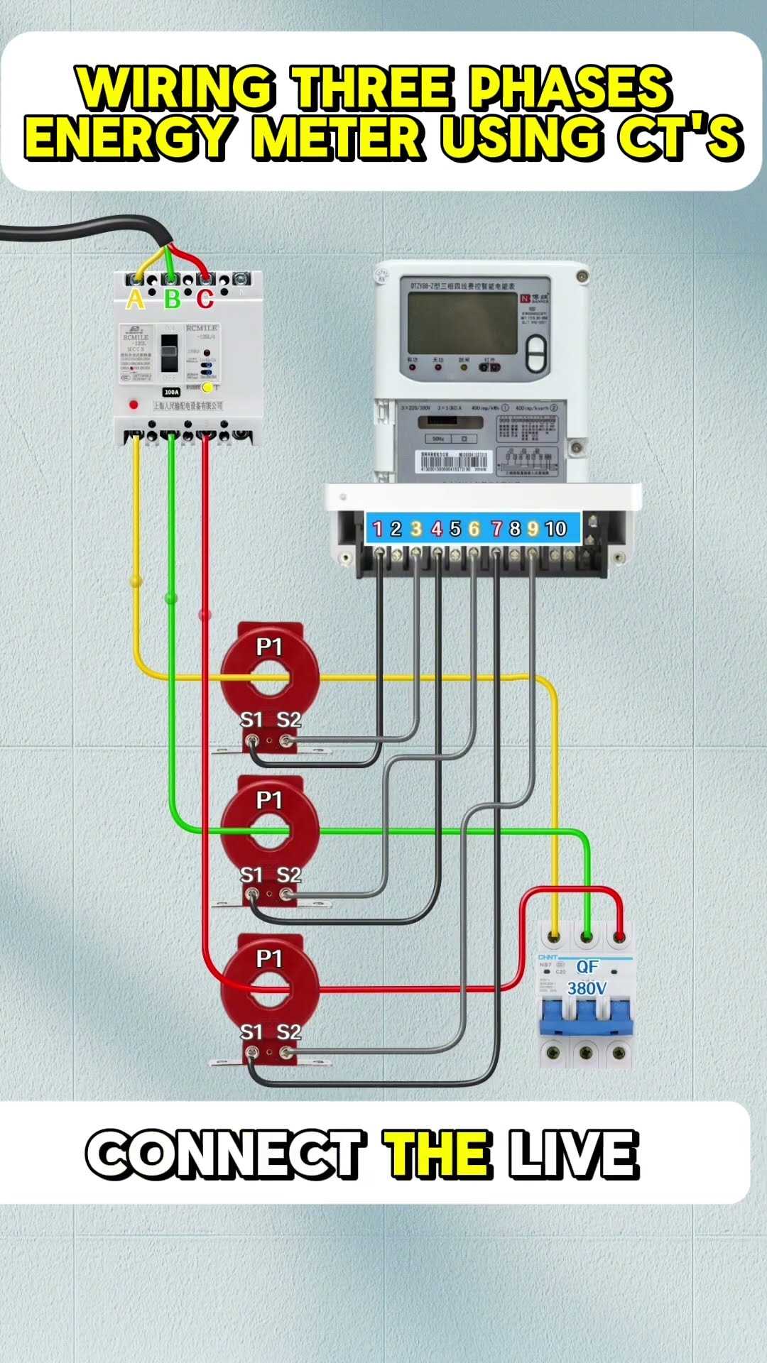 3 phase kilowatt hour meter wiring diagram