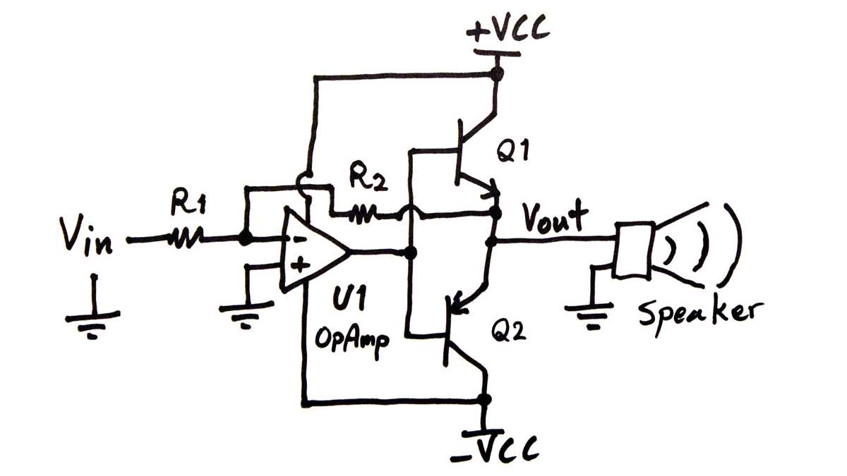 class b amplifier schematic diagram