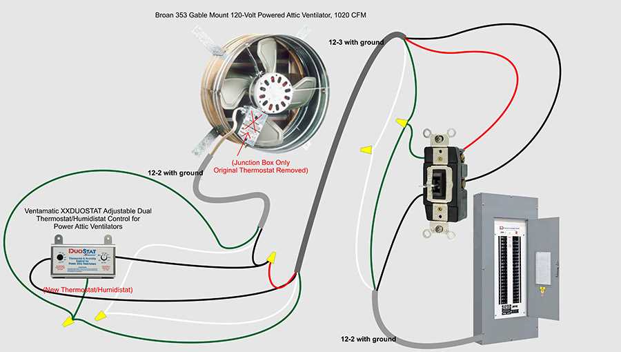 wiring attic fan thermostat diagram