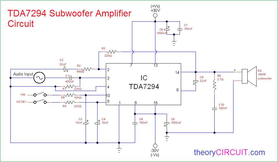 12v subwoofer amplifier circuit diagram