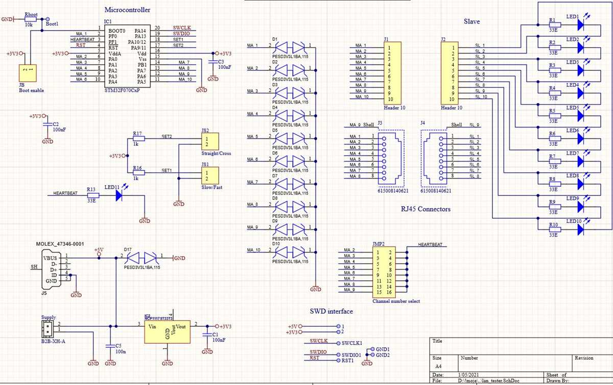 cable tester schematic diagram