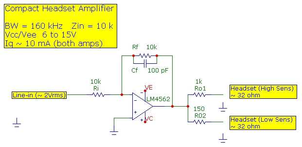 headphone amp schematic diagram