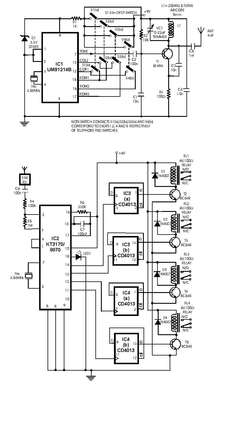 remote controlled circuit schematic diagram
