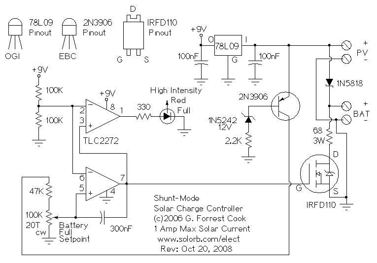 charge controller schematic diagram