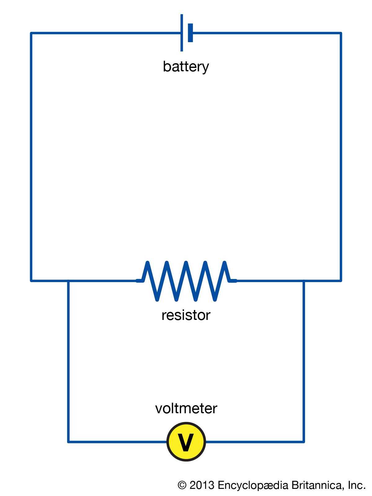 electric circuit diagram with labels