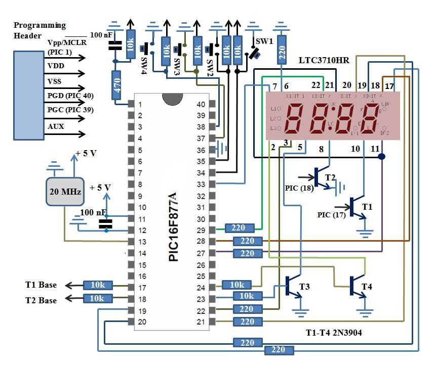 circuit diagram for digital clock