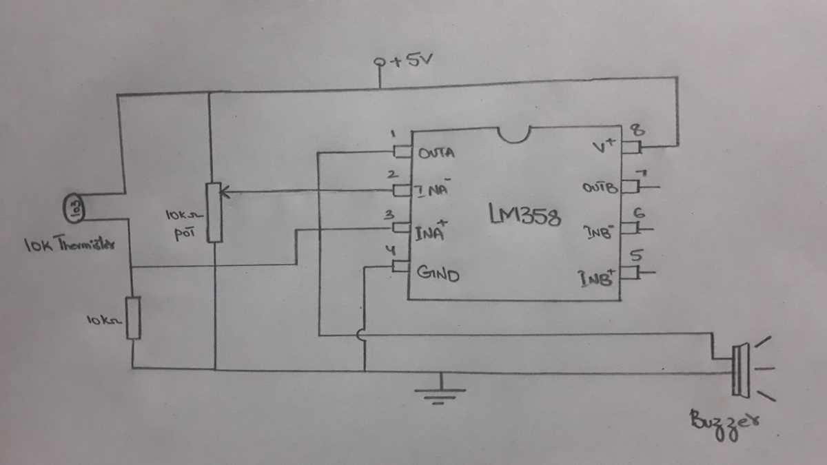 circuit diagram of fire alarm using thermistor