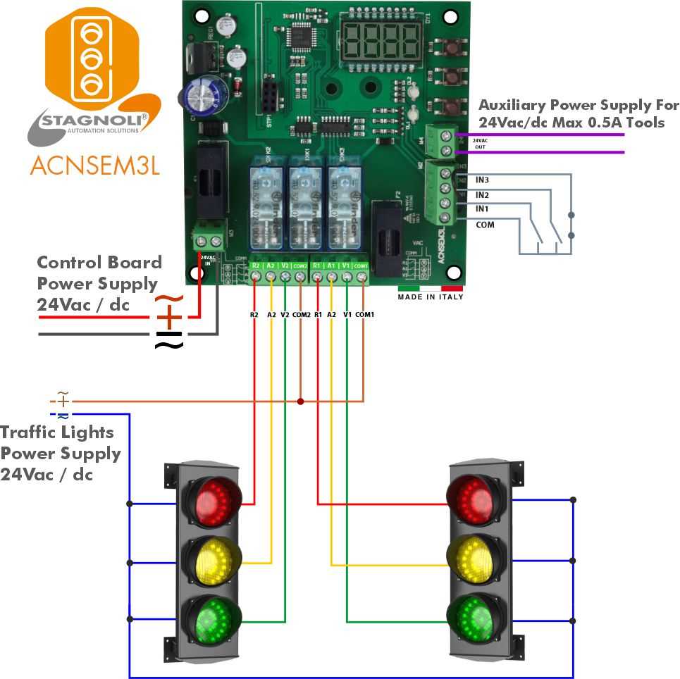 circuit diagram of traffic light controller
