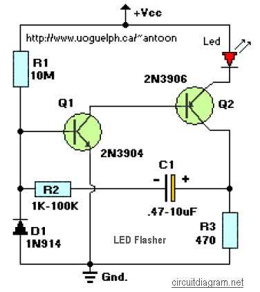 simple flasher circuit diagram