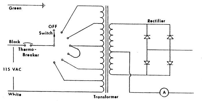schematic diagram chicago electric 93871 automatic battery charger