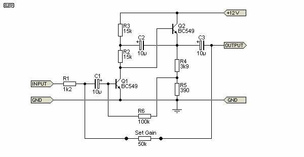 microphone preamplifier circuit diagram
