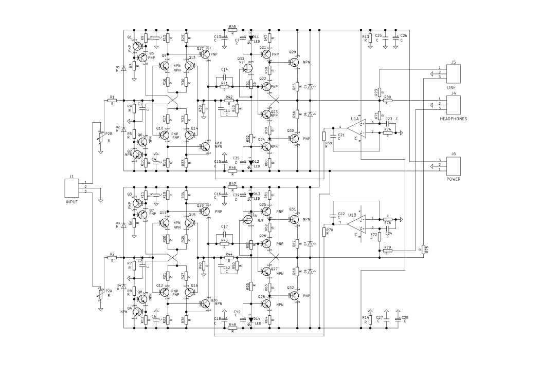 class ab audio amplifier circuit diagram