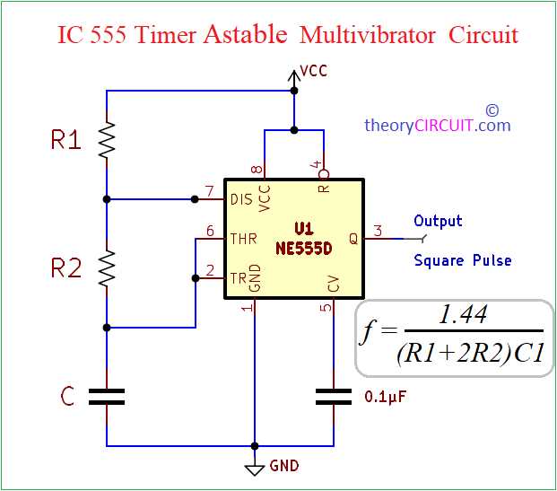 astable 555 circuit diagram