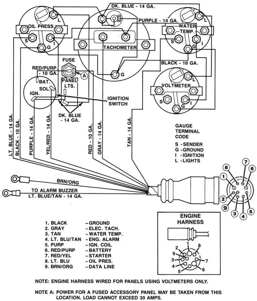 color code mercury 14 pin wiring harness diagram