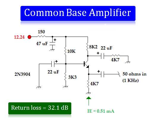 common base amplifier circuit diagram