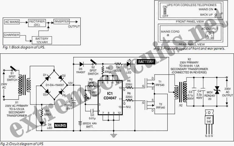 computer ups circuit diagram