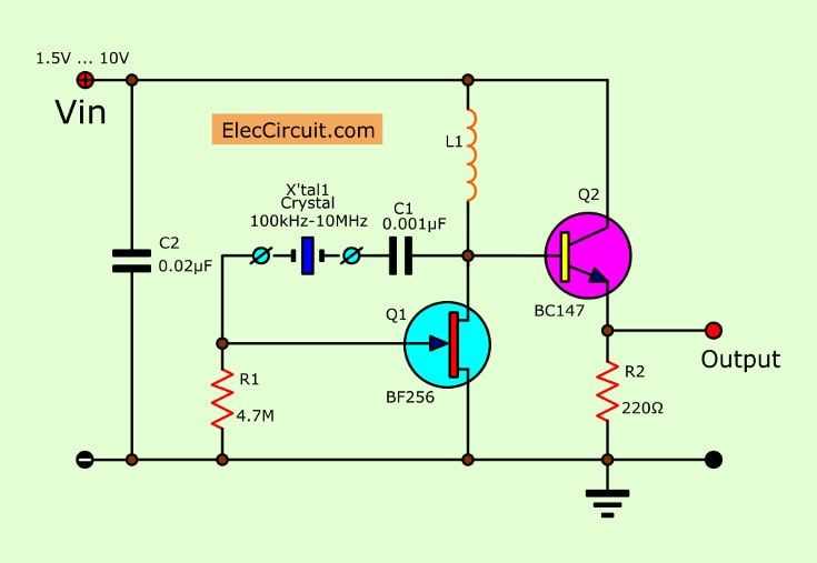 crystal diagram schematic