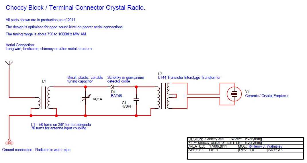 crystal set circuit diagram