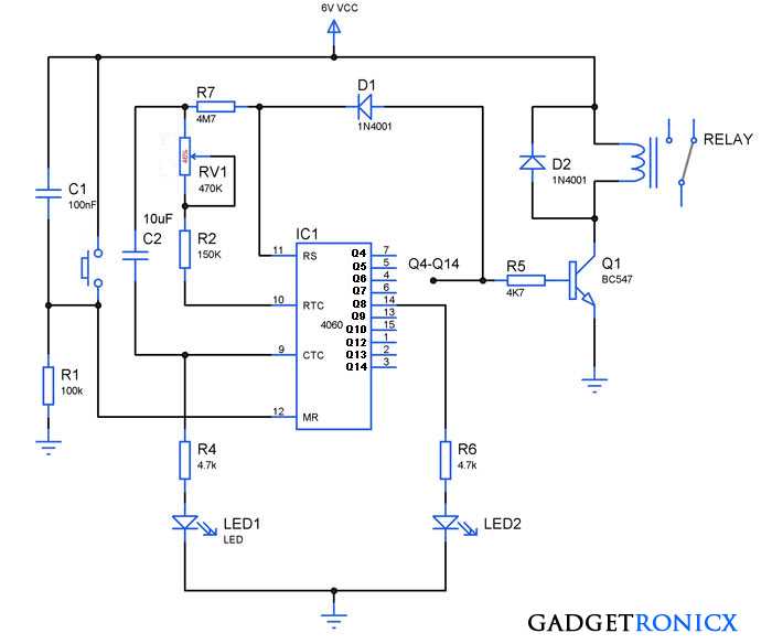 1 hour timer circuit diagram
