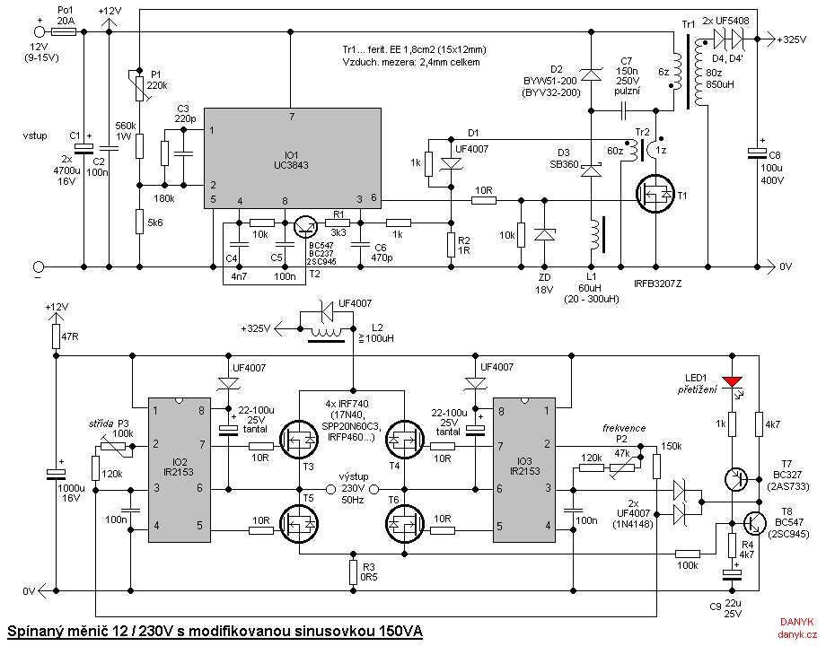 dc to ac inverter circuit schematic diagram