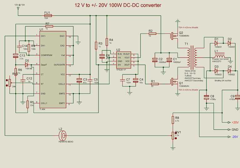 dc to dc inverter circuit diagram