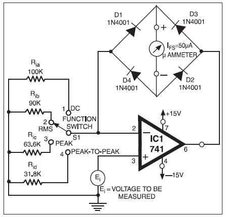 dc voltmeter circuit diagram