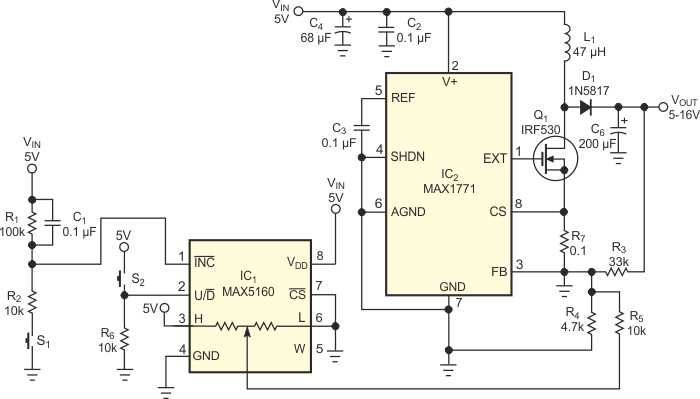digital potentiometer circuit diagram
