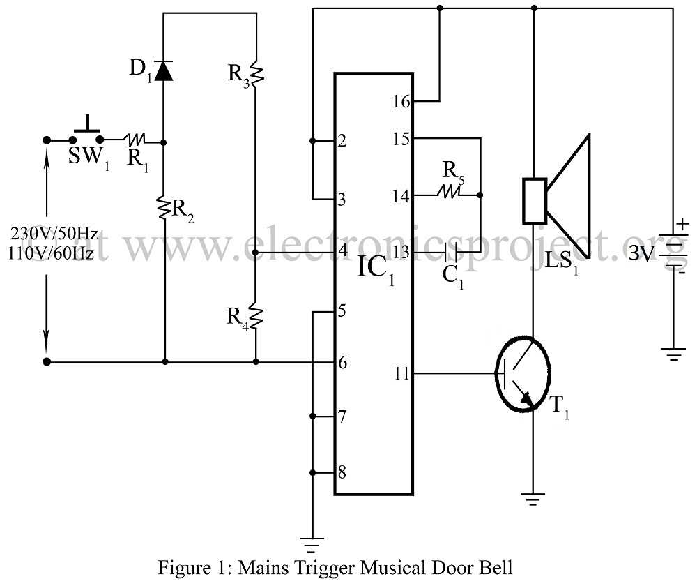 electric door bell circuit diagram
