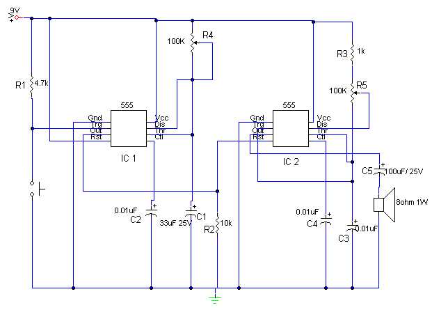 doorbell circuit diagram using 555