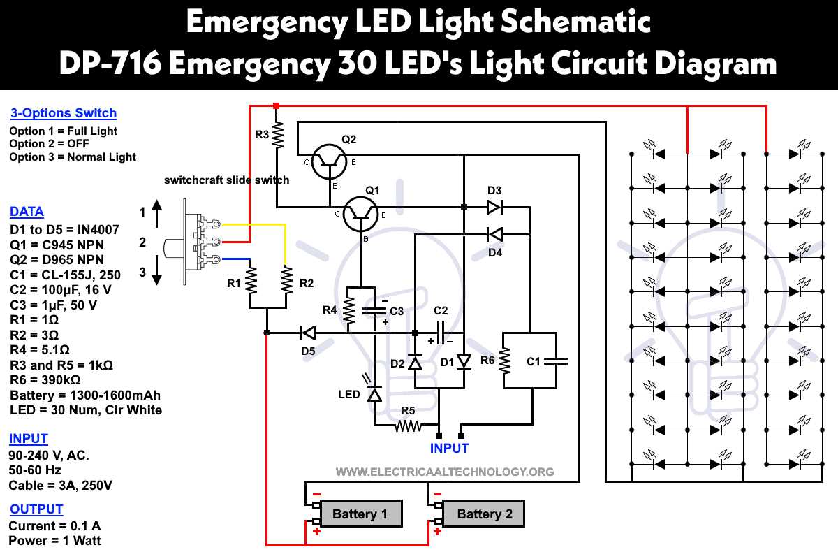 dp led rechargeable emergency light circuit diagram
