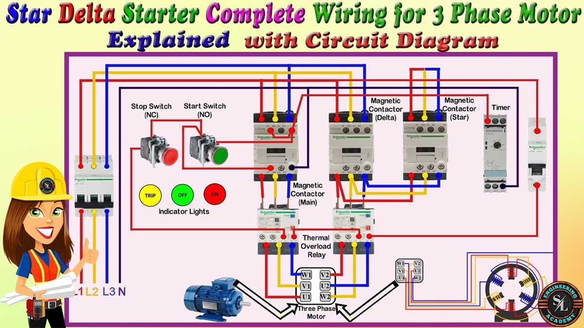 draw the schematic diagram of star delta starter