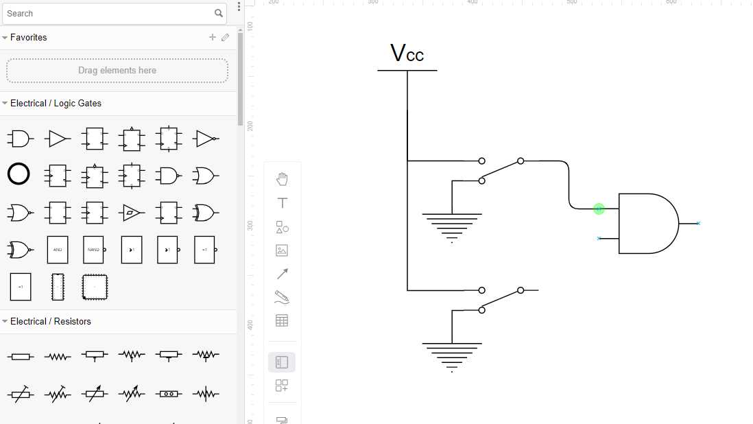 drawing a schematic diagram with logic chips