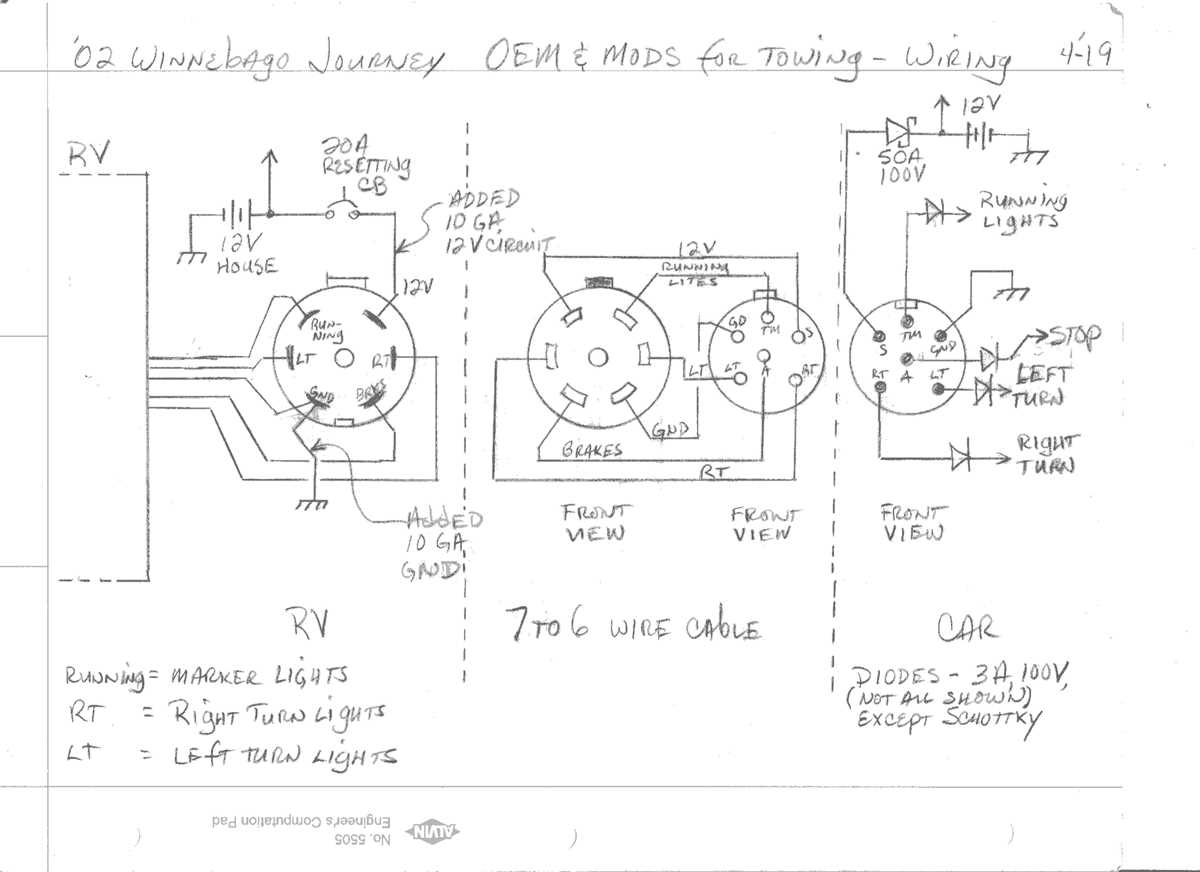 travel trailer tow vehicle electrical schematic diagram