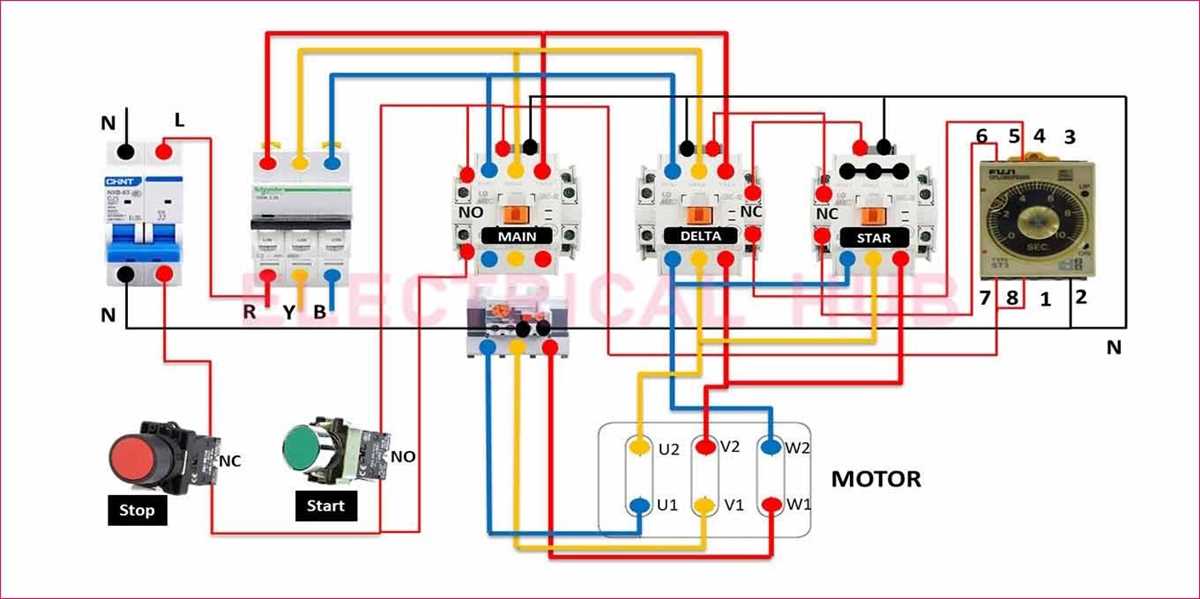 draw the schematic diagram of star delta starter