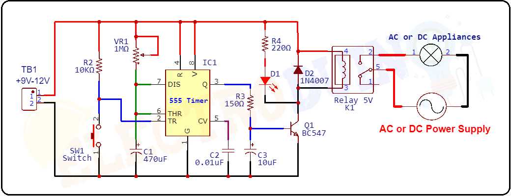 schematic diagram of 555 timer