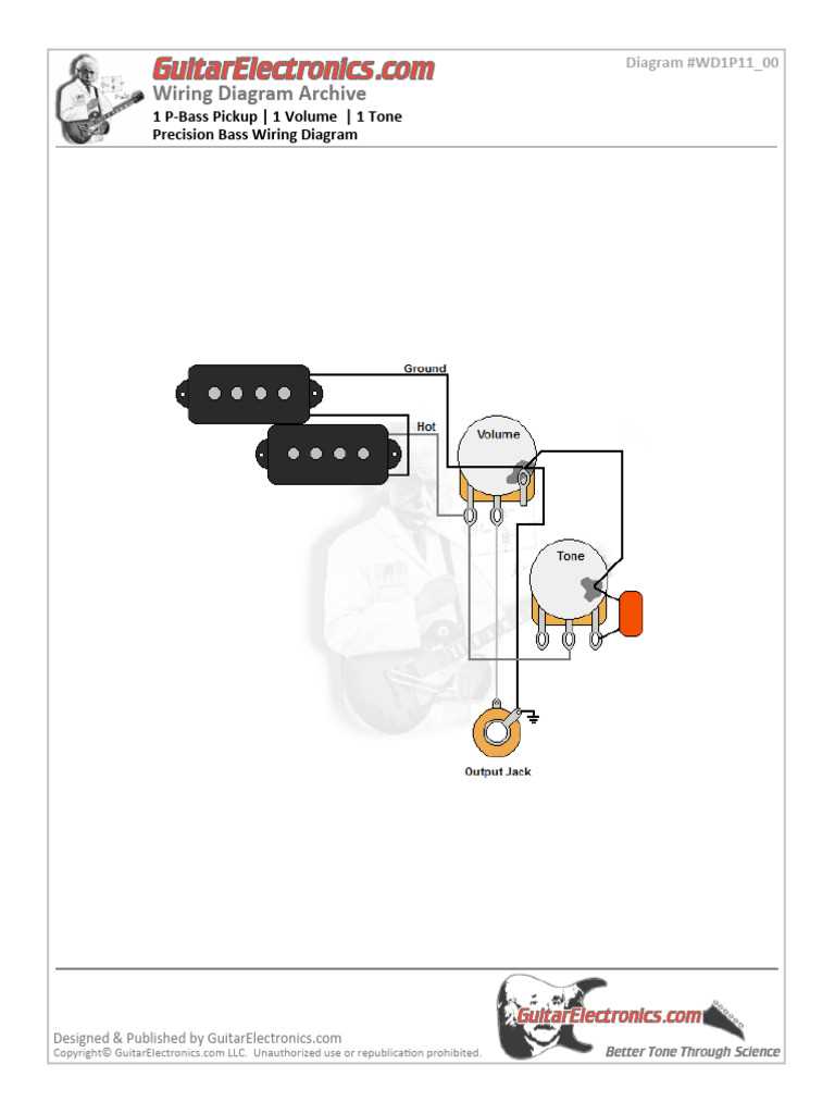 electric bass guitar wiring diagram