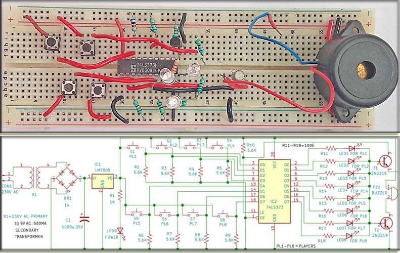 electric quiz board circuit diagram