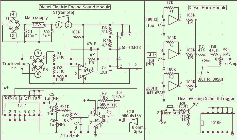 electronic horn circuit diagram