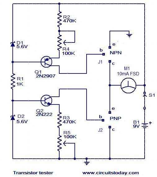 transistor tester circuit diagram transistor tester circuit diagram