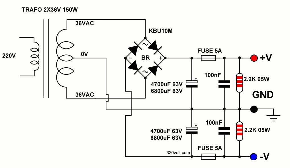 100 watts stereo amplifier schematic diagram