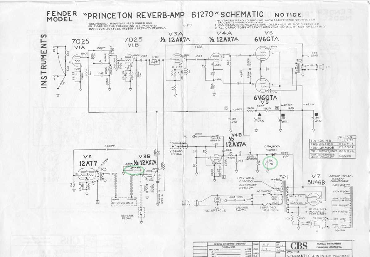 fender twin reverb schematic diagram
