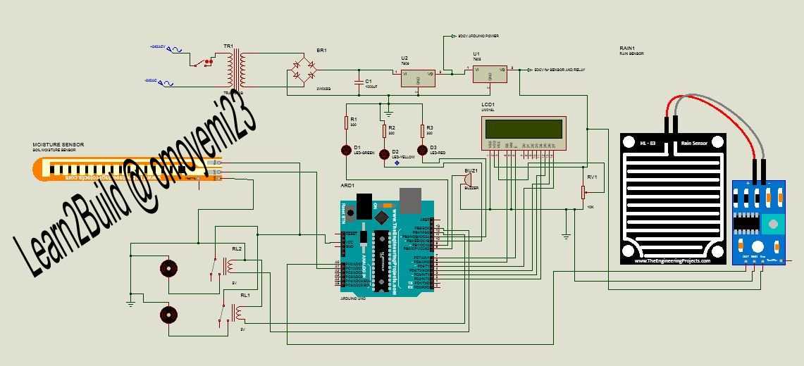 automatic irrigation system using soil moisture sensor circuit diagram